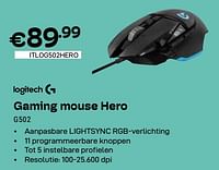 Promoties gaming mouse hero g502 - Logitech - Geldig van 01/06/2024 tot 30/06/2024 bij Compudeals