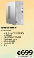 Promoties Lenovo ideacentre 5 90u9004amh - Lenovo - Geldig van 01/06/2024 tot 30/06/2024 bij Compudeals