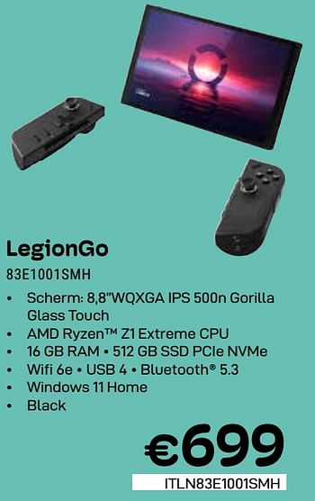 Promoties Lenovo legiongo 83e1001smh - Lenovo - Geldig van 01/06/2024 tot 30/06/2024 bij Compudeals