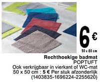 Promoties Rechthoekige badmat poptuft - Huismerk - Cora - Geldig van 11/06/2024 tot 24/06/2024 bij Cora