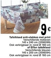 Promoties Tafelkleed anti-vlekken met print - Huismerk - Cora - Geldig van 11/06/2024 tot 24/06/2024 bij Cora