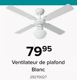 Promotions Bestron ventilateur de plafond blanc - Bestron - Valide de 10/06/2024 à 31/08/2024 chez Euro Shop