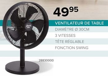 Promotions Euro tools ventilateur de table - Euro Tools - Valide de 10/06/2024 à 31/08/2024 chez Euro Shop