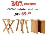 Promoties Acacia tafelpoten - Huismerk - Casa - Geldig van 10/06/2024 tot 30/06/2024 bij Casa