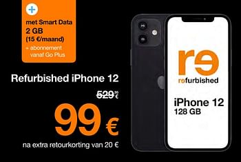 Promoties Apple refurbished iphone 12 - Apple - Geldig van 04/06/2024 tot 30/06/2024 bij Orange