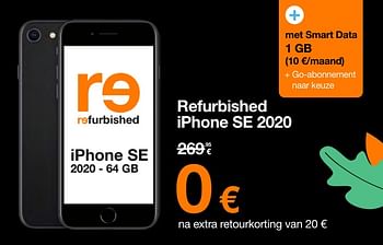 Promoties Apple Refurbished iPhone SE 2020 - Apple - Geldig van 04/06/2024 tot 30/06/2024 bij Orange