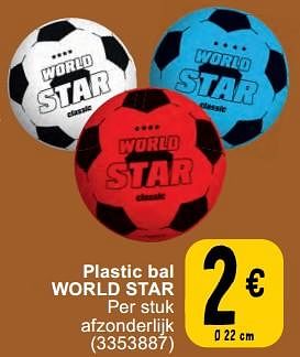 Promoties Plastic bal world star - Huismerk - Cora - Geldig van 11/06/2024 tot 24/06/2024 bij Cora