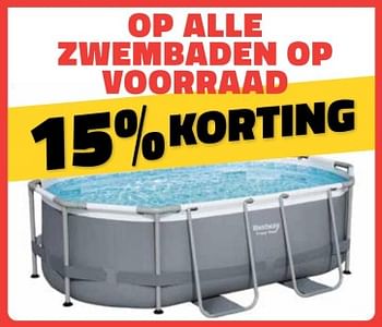 Promoties Op zwembaden op voorraad 15% korting - BestWay - Geldig van 03/06/2024 tot 30/06/2024 bij Bouwcenter Frans Vlaeminck