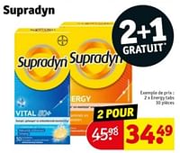 Promotions Energy tabs - Supradyn - Valide de 11/06/2024 à 23/06/2024 chez Kruidvat