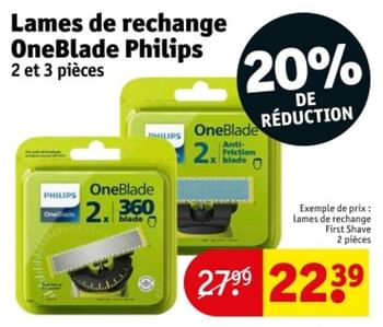 Promotions Lames de rechange first shave - Philips - Valide de 11/06/2024 à 23/06/2024 chez Kruidvat