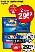 Promotions Pods de lessive dash - Dash - Valide de 11/06/2024 à 23/06/2024 chez Kruidvat