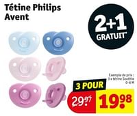 Promotions Tétine soothie - Philips - Valide de 11/06/2024 à 23/06/2024 chez Kruidvat