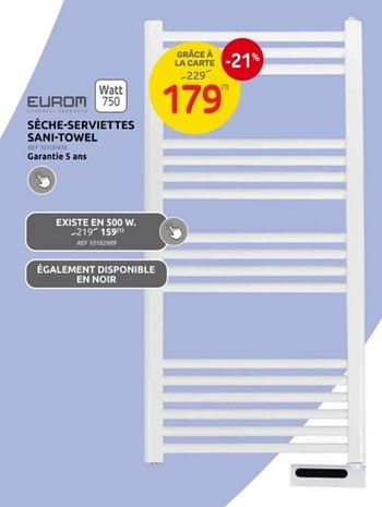 Promotions Eurom sèche-serviettes sani-towel - Eurom - Valide de 12/06/2024 à 24/06/2024 chez Brico