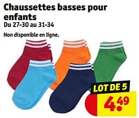 Promotions Chaussettes basses pour enfants - Produit maison - Kruidvat - Valide de 11/06/2024 à 23/06/2024 chez Kruidvat