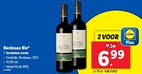 Promoties Bordeaux bio bordelese cuvée - Rode wijnen - Geldig van 19/06/2024 tot 25/06/2024 bij Lidl
