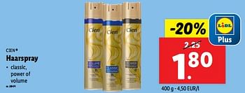 Promoties Haarspray - Cien - Geldig van 19/06/2024 tot 25/06/2024 bij Lidl