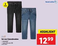 Promoties Set van 2 jeansbroeken - Huismerk - Lidl - Geldig van 19/06/2024 tot 25/06/2024 bij Lidl