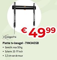 Promoties Platte tv-beugel - tvm3405b - Vogels - Geldig van 31/05/2024 tot 30/06/2024 bij Exellent