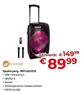 Promoties N-gear speaker party - ngflash1210 - N-Gear - Geldig van 31/05/2024 tot 30/06/2024 bij Exellent