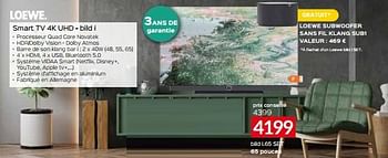 Promotions Loewe smart tv 4k uhd bild i.65 set - Loewe - Valide de 31/05/2024 à 30/06/2024 chez Selexion