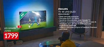 Promotions Philips tv 4k uhd oled 65oled84812 - Philips - Valide de 31/05/2024 à 30/06/2024 chez Selexion