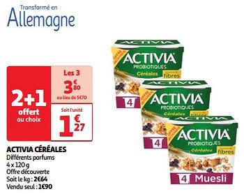Promotions Activia céréales - Danone - Valide de 11/06/2024 à 17/06/2024 chez Auchan Ronq
