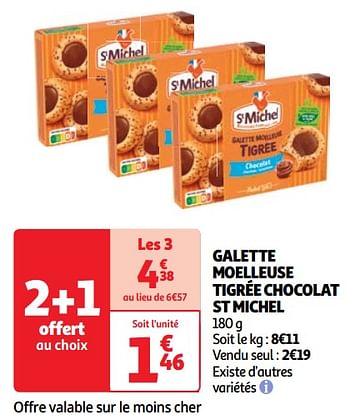Promotions Galette moelleuse tigrée chocolat st michel - St Michel - Valide de 11/06/2024 à 17/06/2024 chez Auchan Ronq