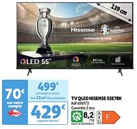Promotions Hisense tv qled hisense 55e78k - Hisense - Valide de 11/06/2024 à 17/06/2024 chez Auchan Ronq