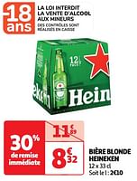 Promotions Bière blonde heineken - Heineken - Valide de 11/06/2024 à 16/06/2024 chez Auchan Ronq