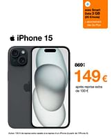 Promotions Apple iphone 15 - Apple - Valide de 04/06/2024 à 30/06/2024 chez Orange