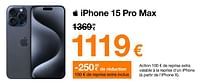 Promotions Apple iphone 15 pro max - Apple - Valide de 04/06/2024 à 30/06/2024 chez Orange
