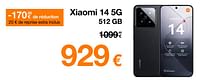 Promotions Xiaomi 14 5g 512 gb - Xiaomi - Valide de 04/06/2024 à 30/06/2024 chez Orange