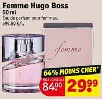 Promotions Femme hugo boss edp - Hugo Boss - Valide de 11/06/2024 à 23/06/2024 chez Kruidvat
