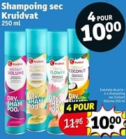 Promotions Shampoing sec instant volume - Produit maison - Kruidvat - Valide de 11/06/2024 à 23/06/2024 chez Kruidvat
