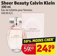 Promotions Sheer beauty calvin klein edt - Calvin Klein - Valide de 11/06/2024 à 23/06/2024 chez Kruidvat