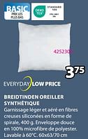 Promotions Breidtinden oreiller synthétique - Produit Maison - Jysk - Valide de 03/06/2024 à 23/06/2024 chez Jysk