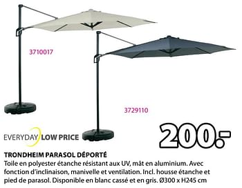 Promotions Trondheim parasol déporté - Produit Maison - Jysk - Valide de 03/06/2024 à 23/06/2024 chez Jysk