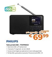 Promotions Philips radio portable dab+ - pstapr80212 - Philips - Valide de 31/05/2024 à 30/06/2024 chez Expert