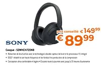 Promotions Sony casque - sowhch720nb - Sony - Valide de 31/05/2024 à 30/06/2024 chez Expert