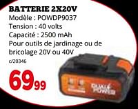 Promotions Powerplus batterie 2x20v powdp9037 - Powerplus - Valide de 03/06/2024 à 30/06/2024 chez Dema