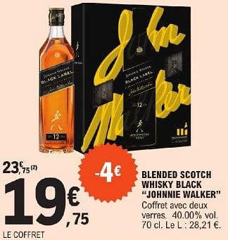 Promotions Blended scotch whisky black johnnie walker - Johnnie Walker - Valide de 11/06/2024 à 22/06/2024 chez E.Leclerc