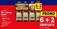 Promotions Bière d’abbaye blonde - Grimbergen - Valide de 19/06/2024 à 25/06/2024 chez Lidl