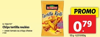 Promotions Chips tortilla roulées - El Tequito - Valide de 19/06/2024 à 25/06/2024 chez Lidl