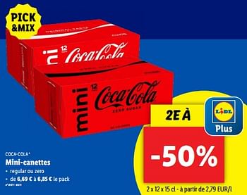 Promotions Mini-canettes - Coca Cola - Valide de 19/06/2024 à 25/06/2024 chez Lidl