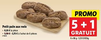 Promotions Petit pain aux noix - Produit maison - Lidl - Valide de 19/06/2024 à 25/06/2024 chez Lidl