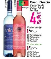 Promoties Casal garcia vinho verde doc - Witte wijnen - Geldig van 11/06/2024 tot 07/08/2024 bij Cora