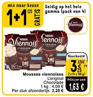 Promoties Mousses viennoises l’original chocolade - Nestlé - Geldig van 11/06/2024 tot 17/06/2024 bij Cora