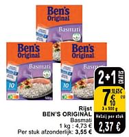 Promoties Rijst ben’s original basmati - Ben's Original - Geldig van 11/06/2024 tot 17/06/2024 bij Cora