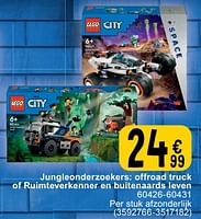 Promoties Jungleonderzoekers: offroad truck of ruimteverkenner en buitenaards leven - Lego - Geldig van 14/06/2024 tot 08/07/2024 bij Cora