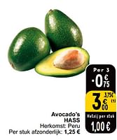 Promoties Avocado’s hass - Hass - Geldig van 18/06/2024 tot 24/06/2024 bij Cora